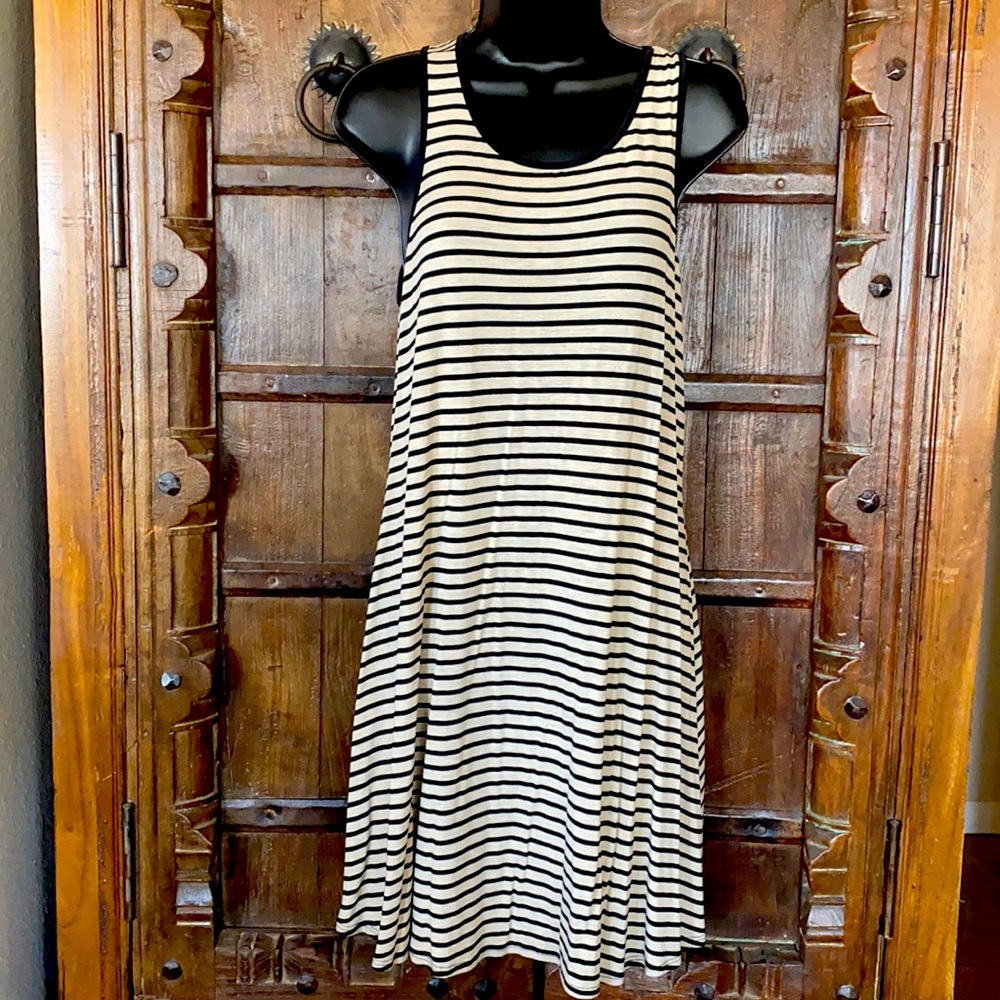 Brat Star Black and Cream Stripe Size L dress